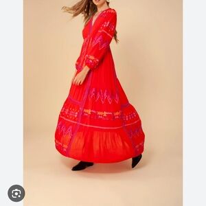 Hale Bob Vibrant Red Long Sleeve Dress